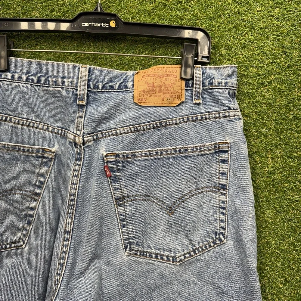 Levis 505 Jean Shorts Mens 36 Denim Jorts Baggy Loose Skater Blue 90s Workwear